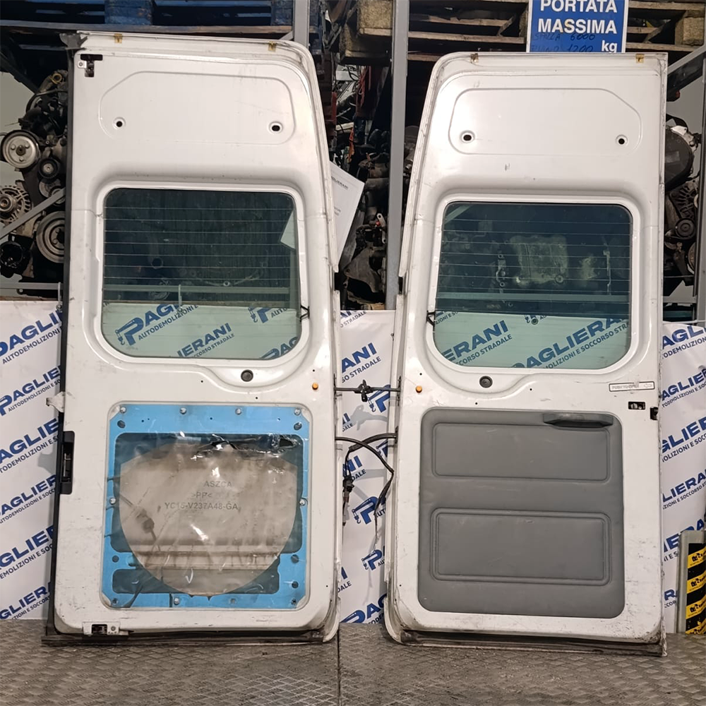 Coppia Portiera Sportello Posteriore Completo Originale Ford Transit Mk6 2000-2006 Bianco
