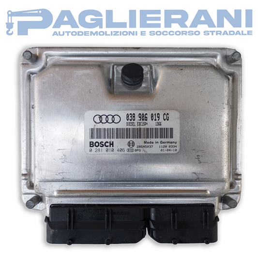 Centralina BOSCH ECU Motore Audi 0281010406 (Codice Rif. 038906019CG)