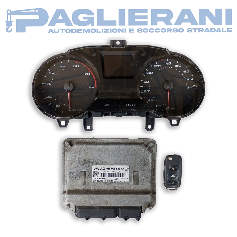 Centralina VW AG ECU Motore + Conta Km + Chiave (Codice Rif. 03E906023)