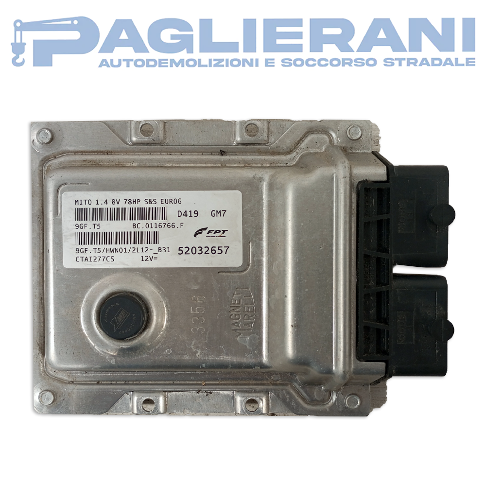 Centralina ECU Motore Magneti Marelli FPT Alfa Romeo MiTo (Codice Rif. D419 GM7 52032657)