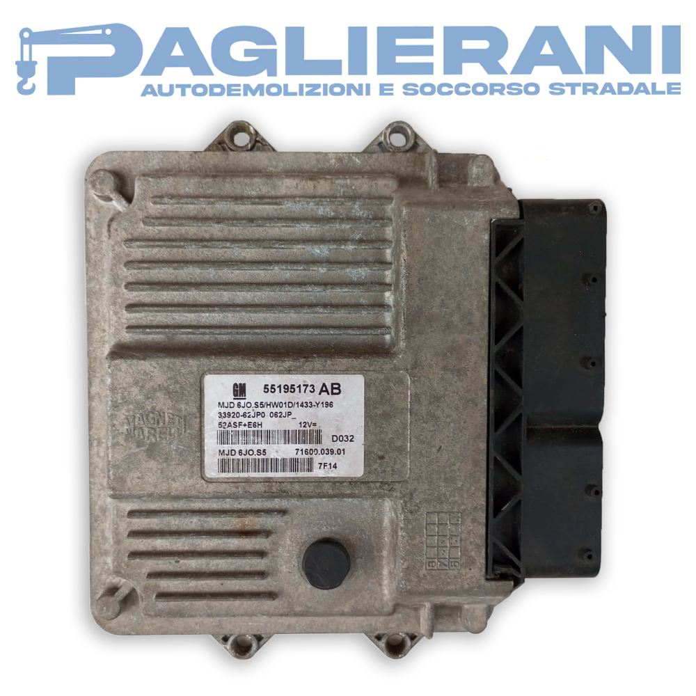 Engine ECU Control Unit Magneti Marelli GM Suzuki Swift 1.3 (55195173 AB MJD650S5 7160003901)