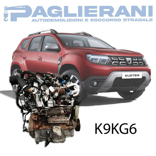 Engine K9KG6 Dacia Duster 2018 1500cc 80Kw Diesel 127.000 Km