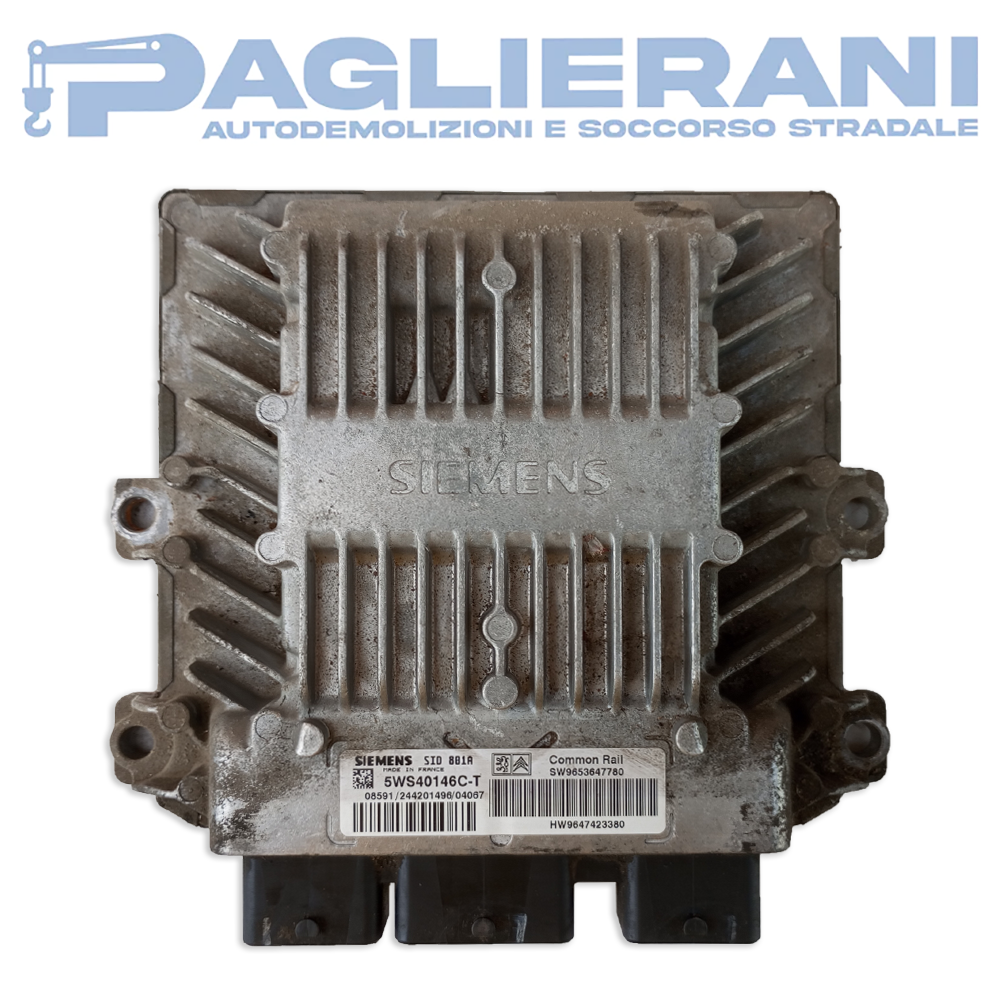 Centralina Siemens ECU Motore Renault/Peugeot SID804 5WS40146C-T (Codice Rif. SW9653647780)