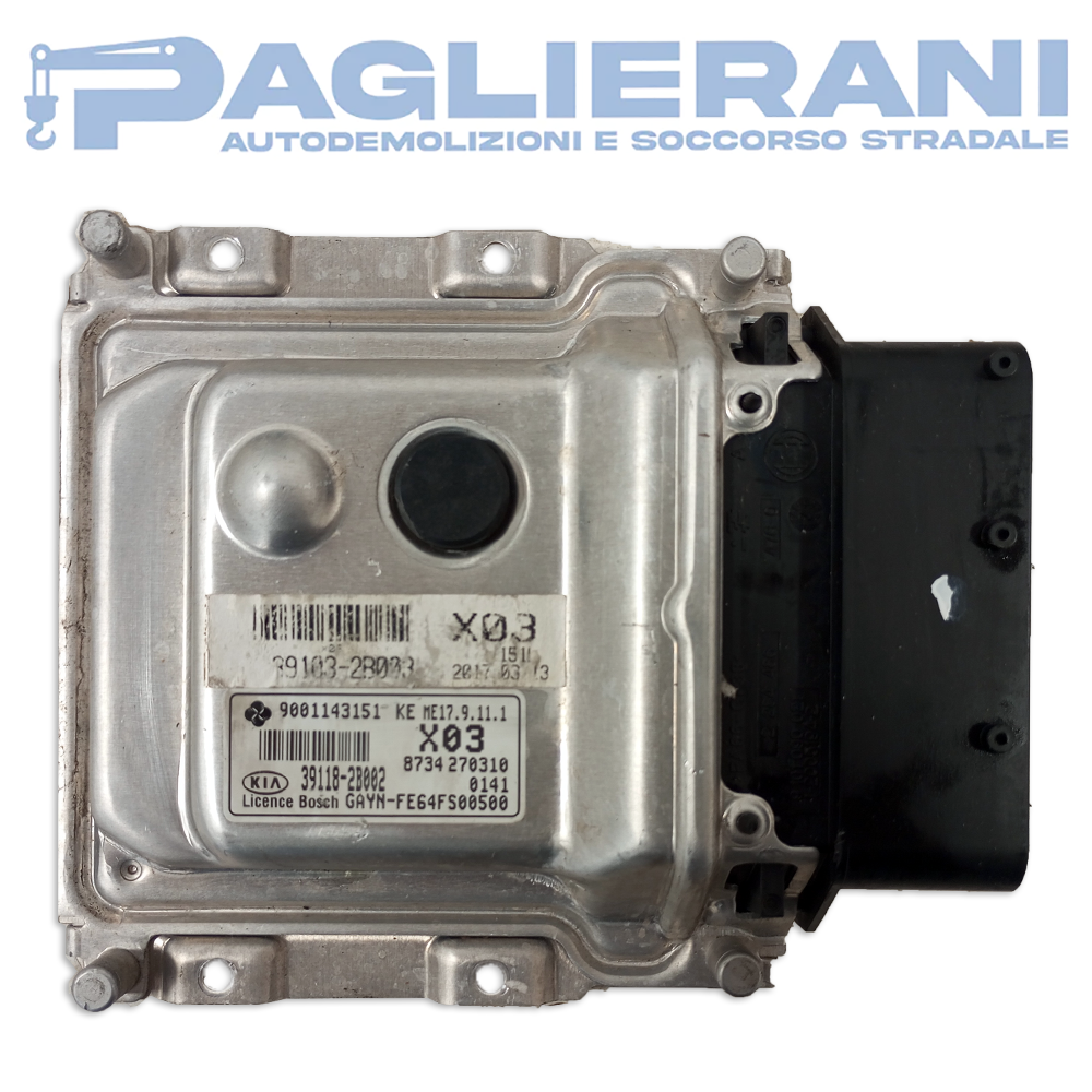 Engine Control Unit ECU BOSCH KIA Venga 2016 ME 17.9.11.1 X03 8734 270310 (39118-2B002)